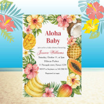 Tropical Fruits Hawaiian Baby Shower