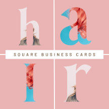 Modern Square Hair Salon Business Card Ideas