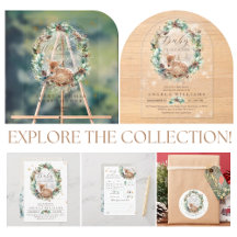 Deer Winter Woodland Cold Outside Baby Shower