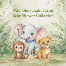 Wild One Jungle Safari Baby Shower Collection