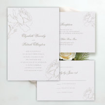 Formal Classic Roses Wedding Faux Embossed Pearl