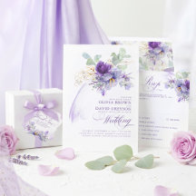 Purple Flowers and Romantic Greenery Wedding