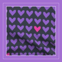 BABY - Cute Purple and Pink Pop Art Hearts on Gray