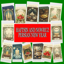 HAFT-SIN NOWRUZ GREETING CARDS SEVEN S SYMBOLS