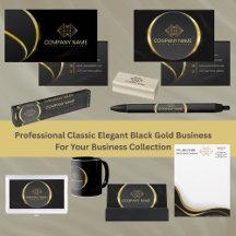 Professional Classic Elegant Black Gold Business 