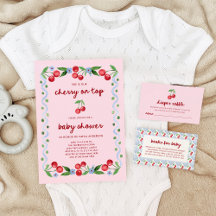 Cherry on Top | Red Script Watercolor Baby Shower