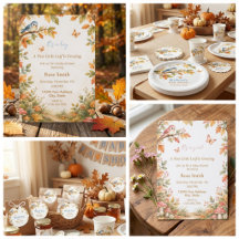 Watercoler Autum Floral Woodland Baby Shower