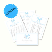 Blue Baby Shower Printable Games & Diaper Raffle