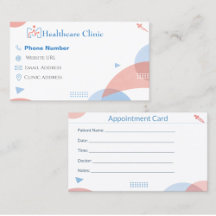 Minimal Healthcare Appointment Cards