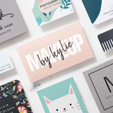 A selection of different business cards, representing the variety of designs you can create.