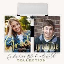 Black & Gold Classic Graduation Party Collection