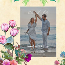 Modern Script Photo Wedding Save the Date Cards