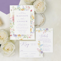 Elegant Pastel Wildflower Garden Wedding