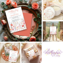 Dreamy Wildflowers & Coral Script Mother's Day 