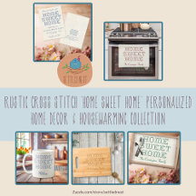 Rustic Faux Cross Stitch Home Sweet Home