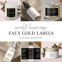 Modern White Black Gold Product Labels Packaging