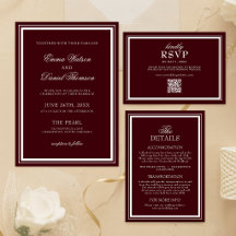 Burgundy Red Classic Romantic Wedding Collections