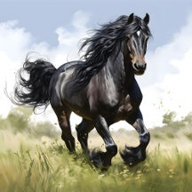 Black Horse Galloping