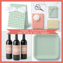 Vintage Checkerboard Paper Party Collection