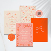 pink and red sketch bachelorette party