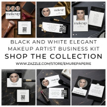 Black And White Elegant Makeup Artist Business Kit