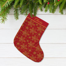 Gold Snowflakes Christmas Stockings