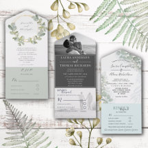Modern All in One Wedding Invitations