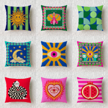 Dopamine Aesthetic Maximalist Throw Pillow Set 9