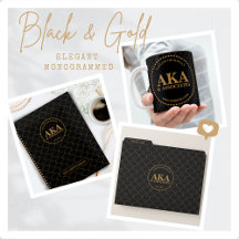 3 Letter Monogrammed Logo - Gold Trellis on Black