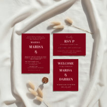 Romantic Script Red & Pink Wedding 