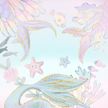 Under the Sea Glittery Pastel Mermaid Tails