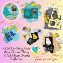 60th Birthday Cute Bird Dinner Party (photo frame)