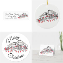 Maine Chickadee Bird Christmas Collection
