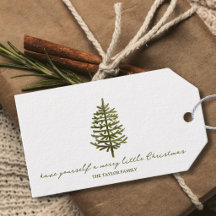 modern minimal Evergreen Christmas photo cards