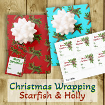 Christmas Wrapping - Starfish and Holly