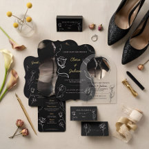 Black Hand Drawn Floral Elegance Wedding Suite 