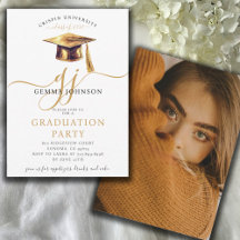 Modern Gold Script Minimalist Graduation