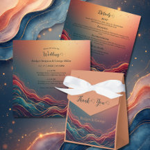 Modern Elegant Gold Marble Navy Terracotta Wedding