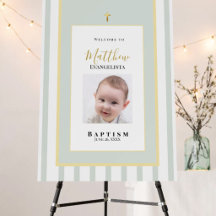 Elegant Sage Green Gold Baptism