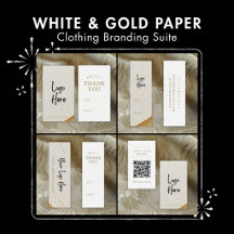 White & Gold Paper Clothing Branding Suite