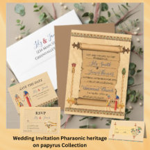 Wedding Invitation Pharaonic heritage on papyrus