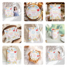 Coastal Beach Pastel Doodle Girls Birthday