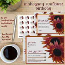 Mahogany Sunflower Birthday Party Supplies