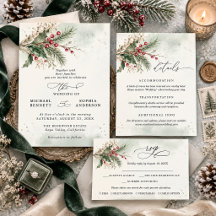 Winter Holly Berries Watercolor 