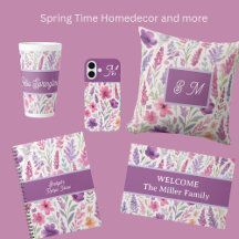 pastel Romantic lila pink floral Spring Meadow