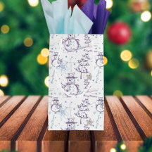 Purple Hand Drawn Christmas Snowman -RBS