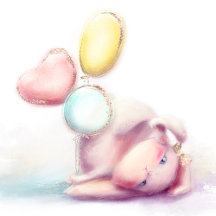 Cute Bunny Balloons Pink and gold Baby Shower