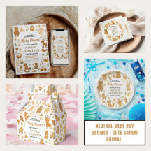 Neutral Baby Boy Shower Collection | Cute Safari 