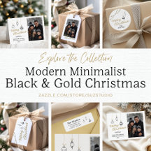 Modern Minimalist Black & Gold Christmas