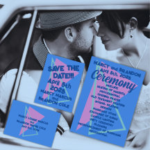 Eighties Pastels on Blue New Wave